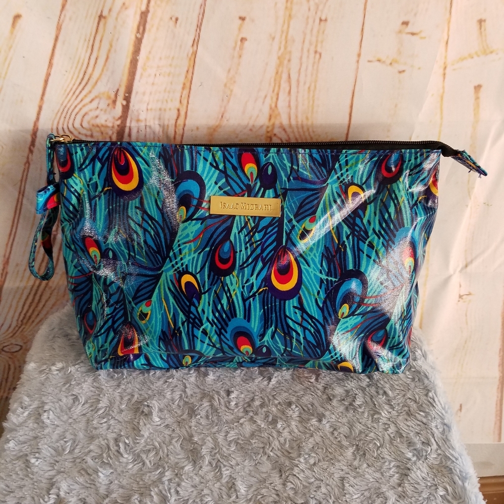 Isaac Mizrahi Peacock Plastic Wristlet